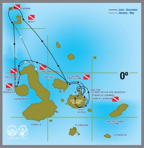 Galapagos Aggressor III itinerary map
